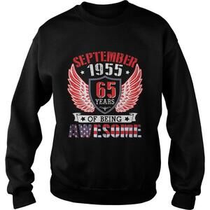 September 1955 Happy Birthday 65 Years Of Being Awesome Me Sweatshirt